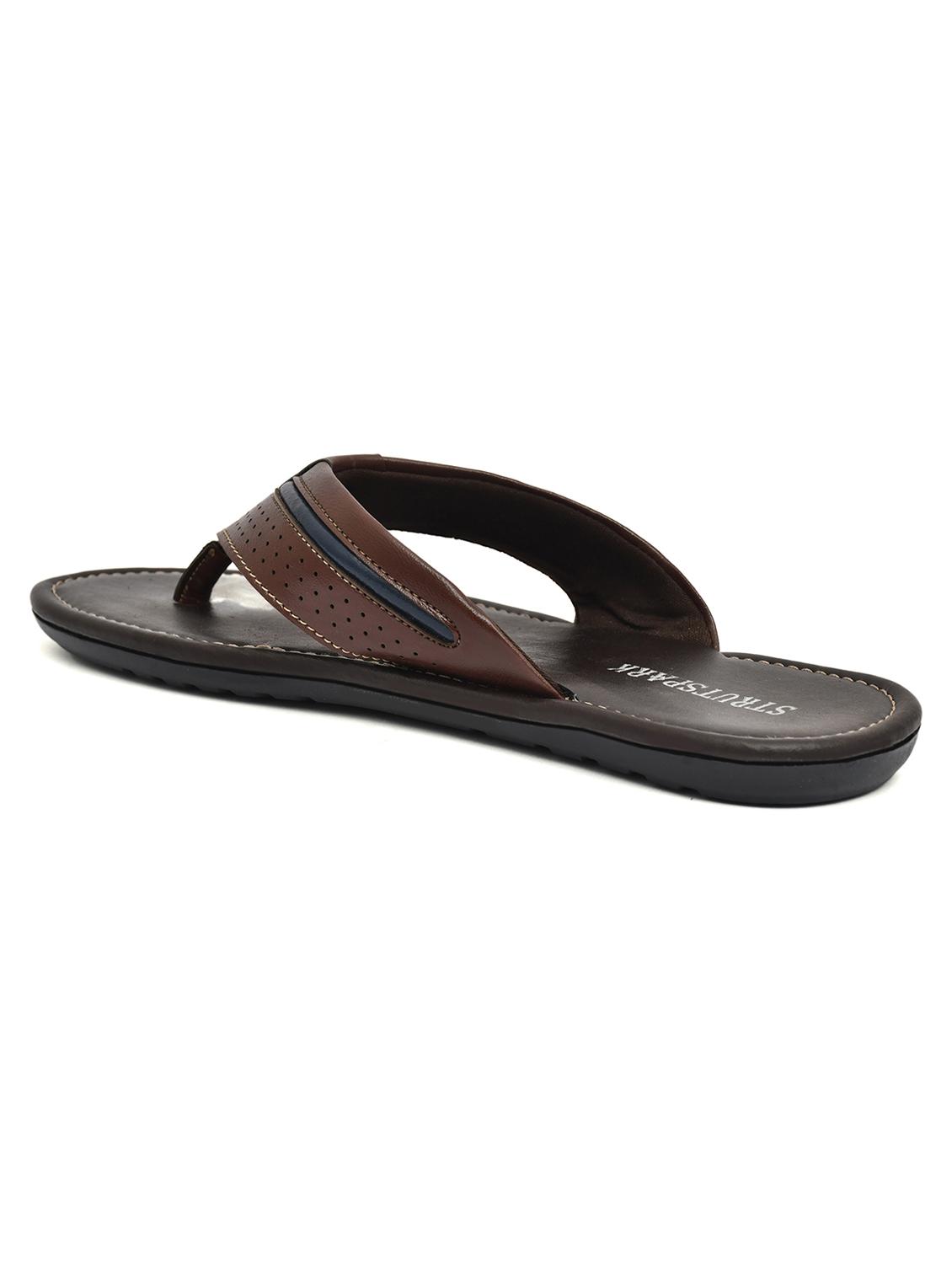 brown leatherette slip on sandals - 21367504 - Standard Image - 1
