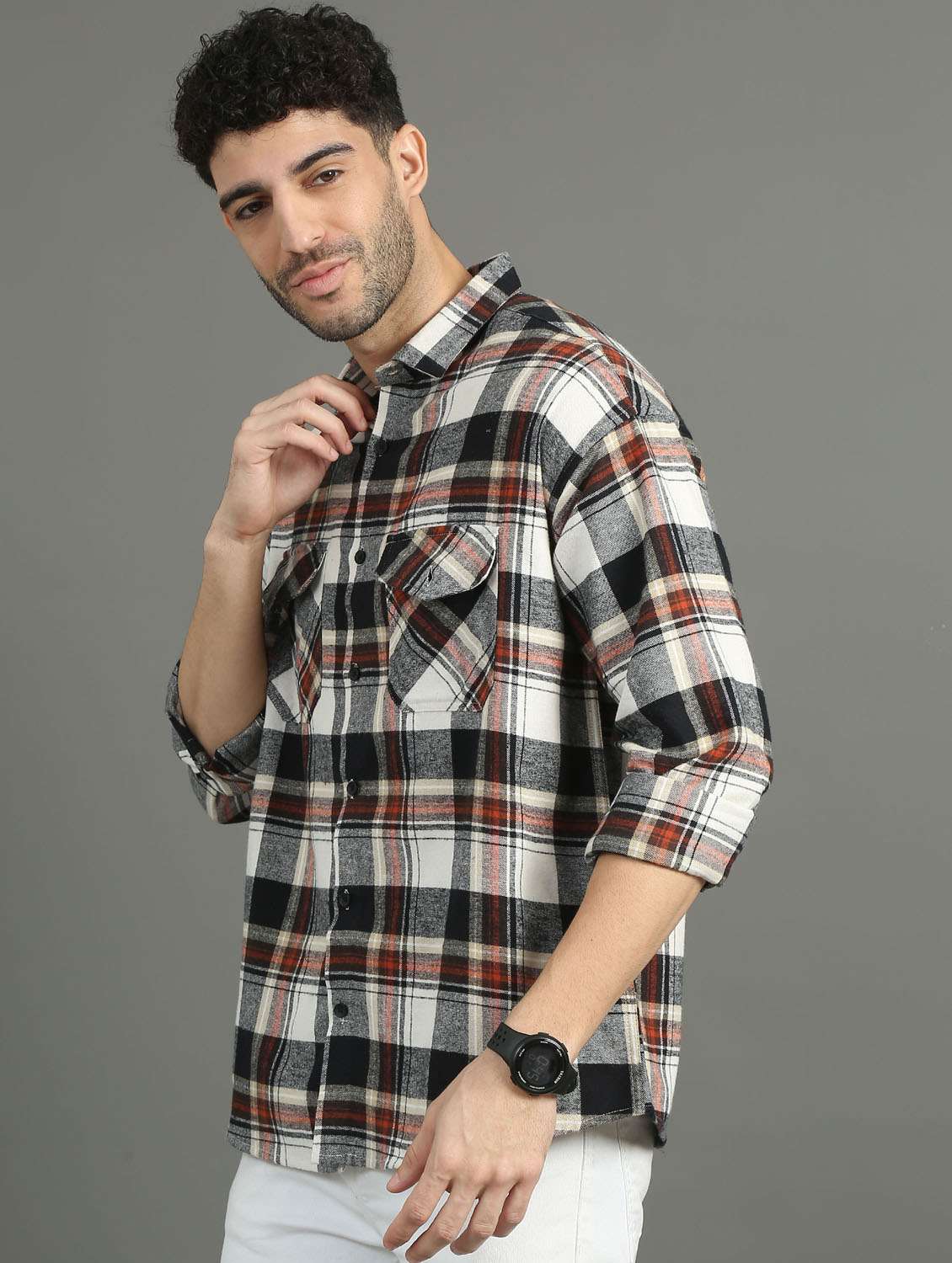 men checkered cotton casual shirt - 21367517 -  Standard Image - 1