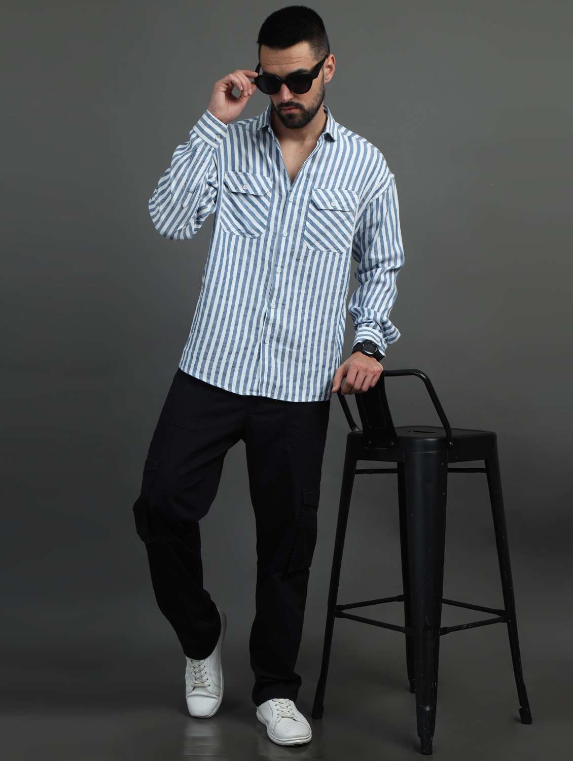 men striped cotton casual shirt - 21367523 -  Standard Image - 4