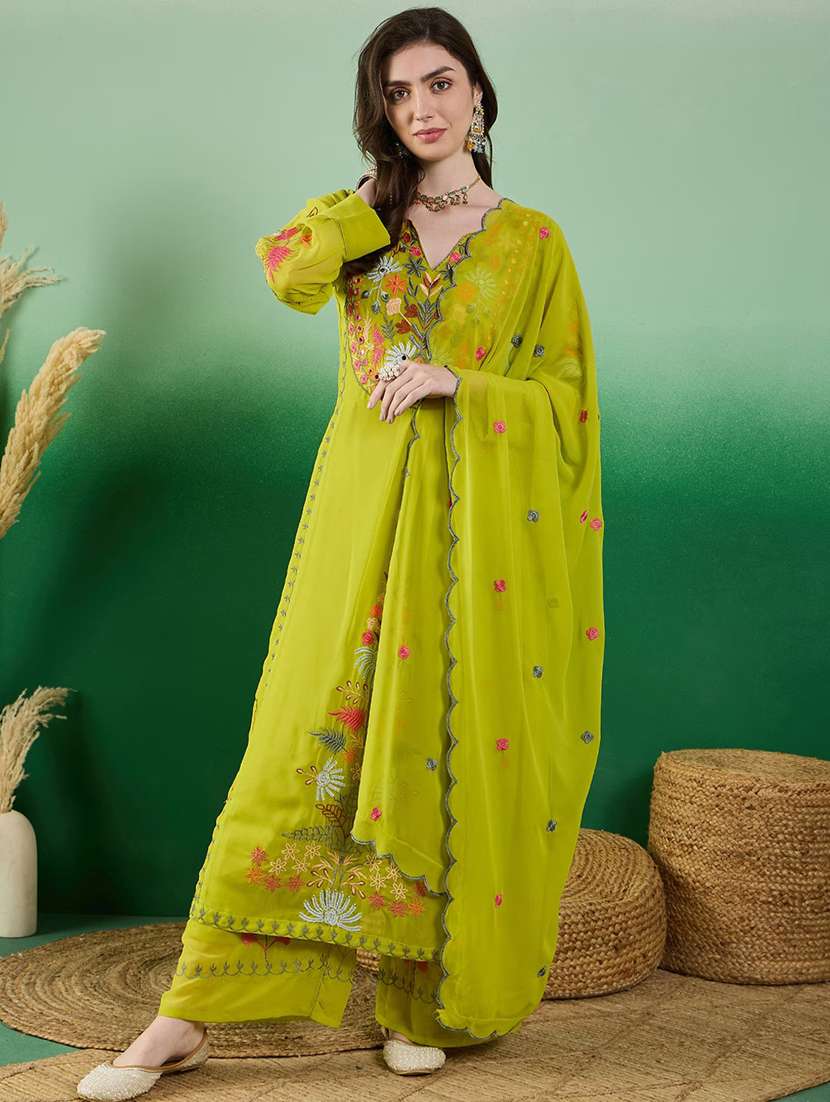women kurta palazzo set wit dupatta - 21368015 -  Standard Image - 1