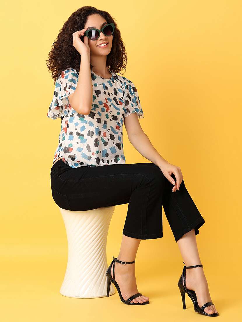 women printed round neck top - 21368266 -  Standard Image - 4