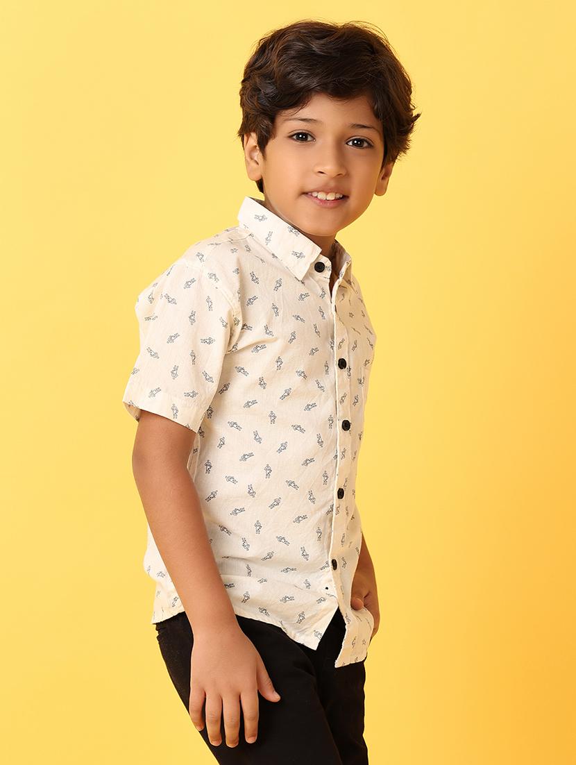 boys beige printed shirt - 21368271 -  Standard Image - 1