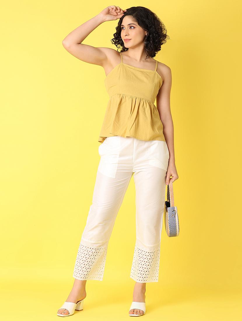women mustard solids flared top - 21368312 - Standard Image - 4