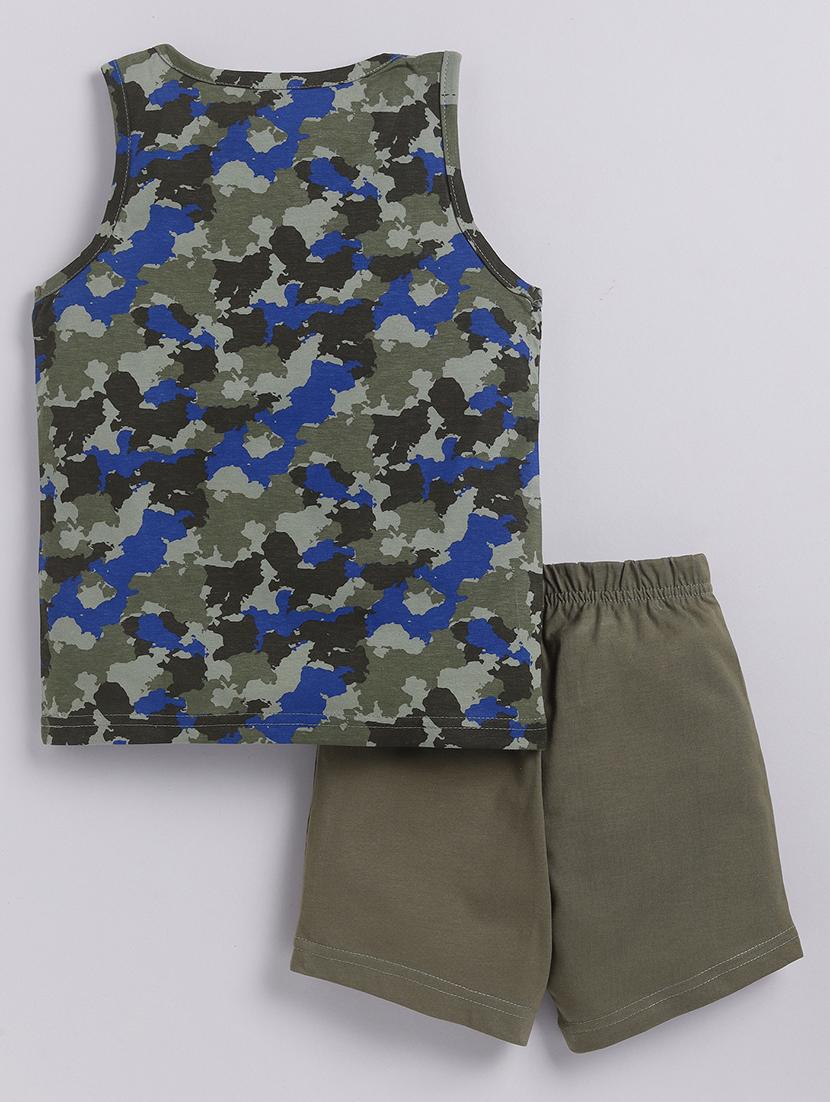 boys round neck printed shorts set - 21368446 -  Standard Image - 1