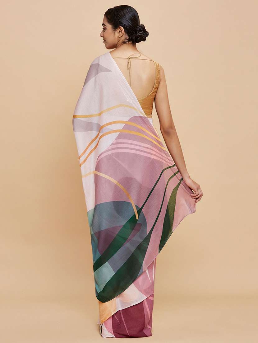 Women Printed Saree With Blouse - 21368733 -  Standard Image - 1