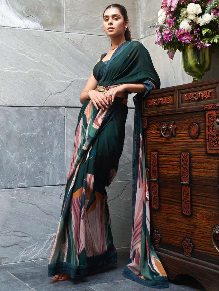 Women Printed Saree With Blouse - 21368738 -  Standard Image - 1