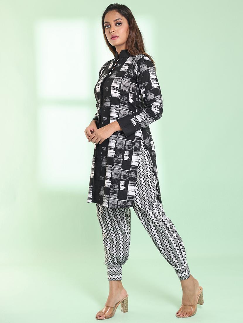 women three quarter sleeve straight kurta - 21368765 - Standard Image - 1