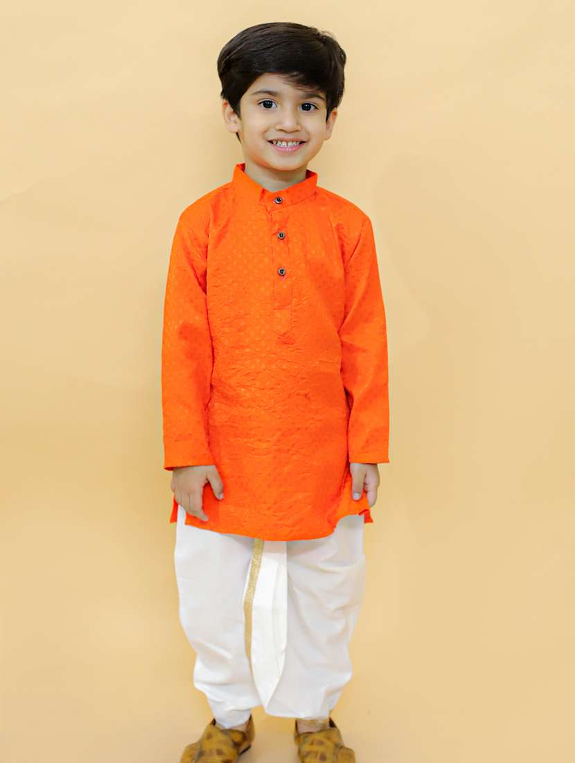 boys self design dhoti kurta set - 21368858 - Standard Image - 1