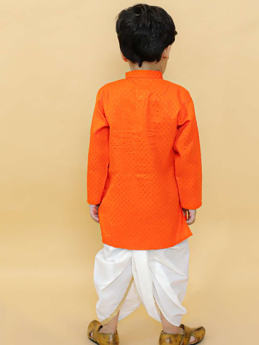 boys self design dhoti kurta set - 21368858 - Standard Image - 4