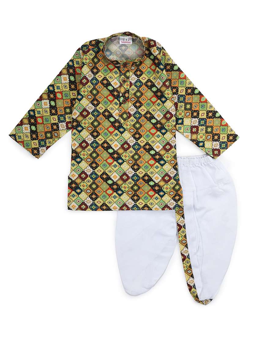 boys printed dhoti kurta set