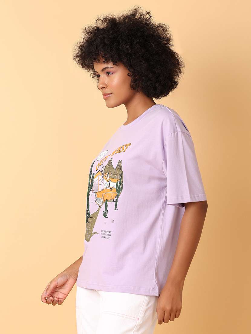 women printed oversized t-shirt - 21369047 -  Standard Image - 1