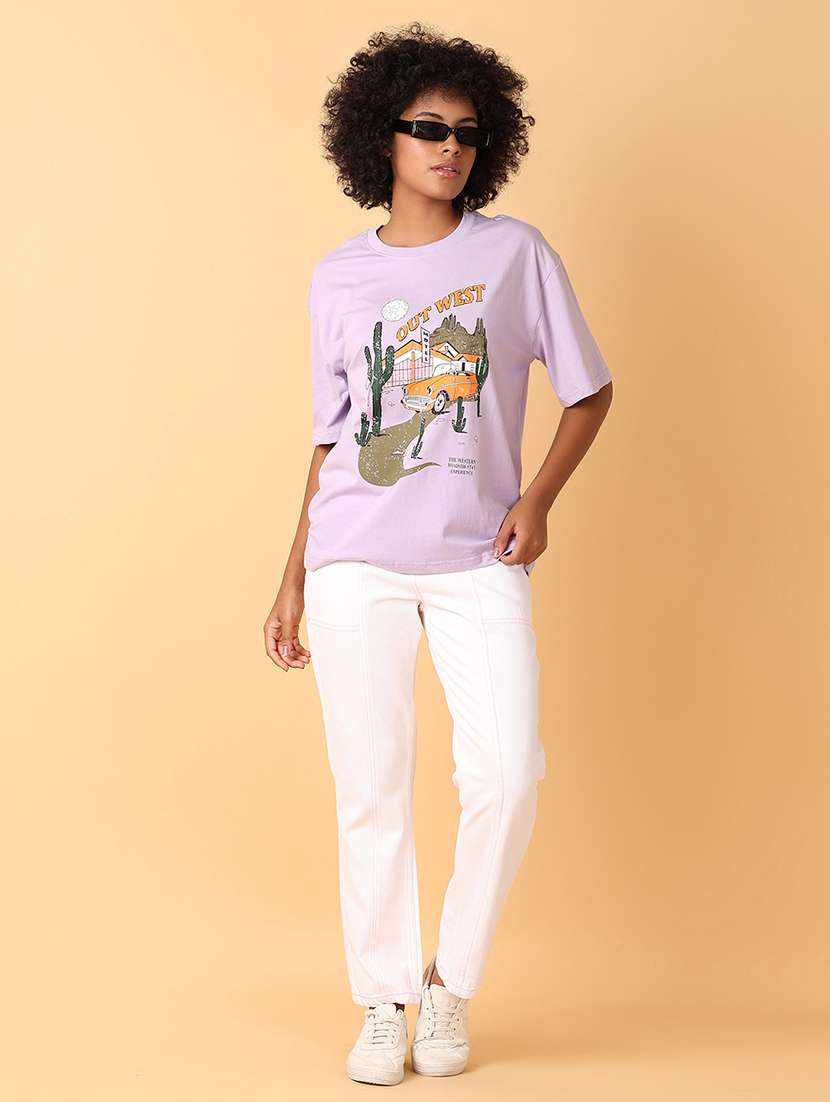 women printed oversized t-shirt - 21369047 -  Standard Image - 4