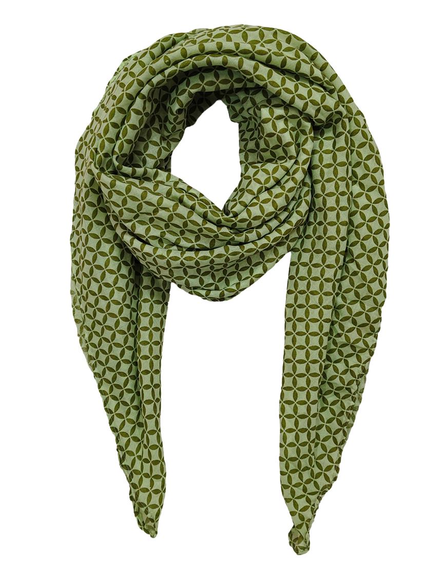 green printed cotton scarf - 21369245 - Standard Image - 1
