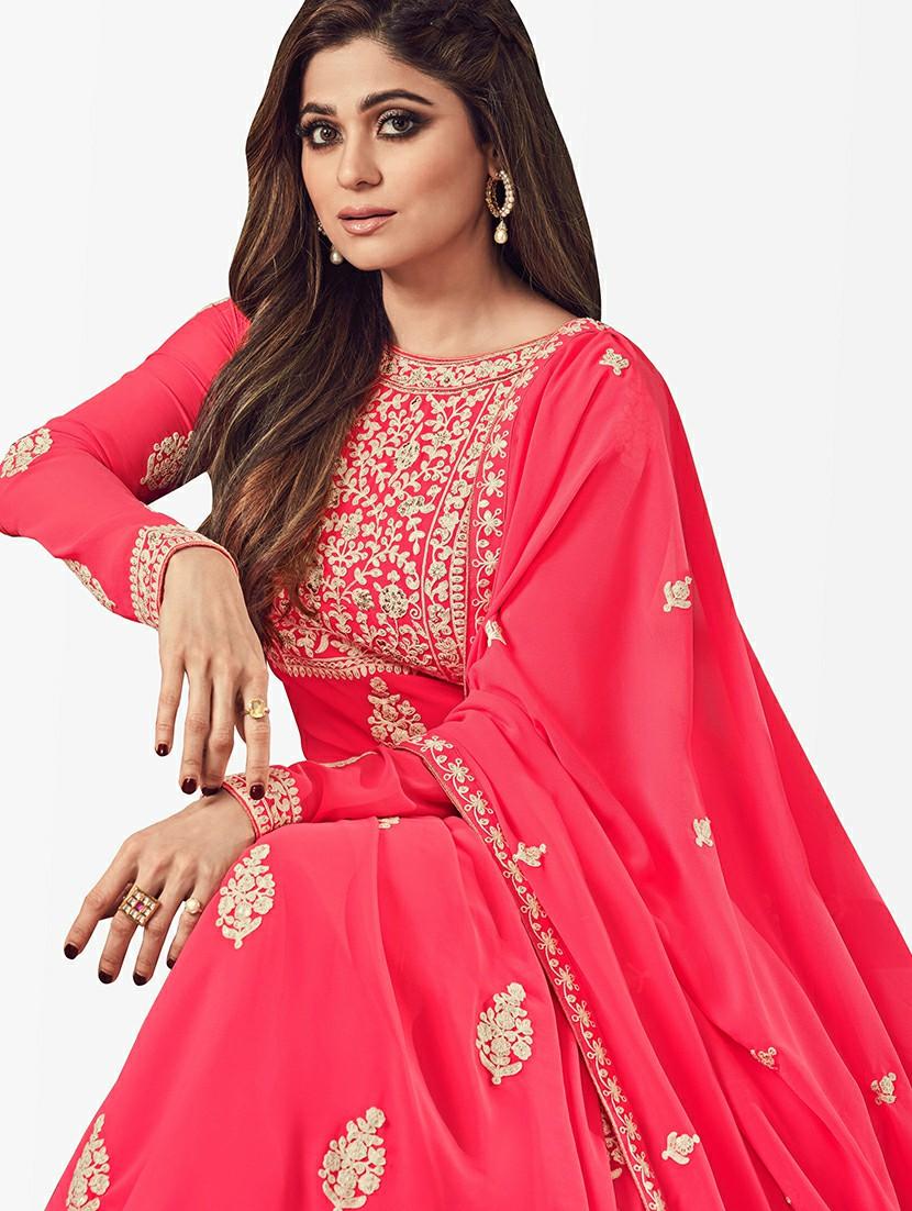 women embroidered semi-stitched anarkali suits set - 21369342 -  Standard Image - 1