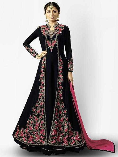 women embroidered semi-stitched anarkali suits set - 21369355 - Standard Image - 0