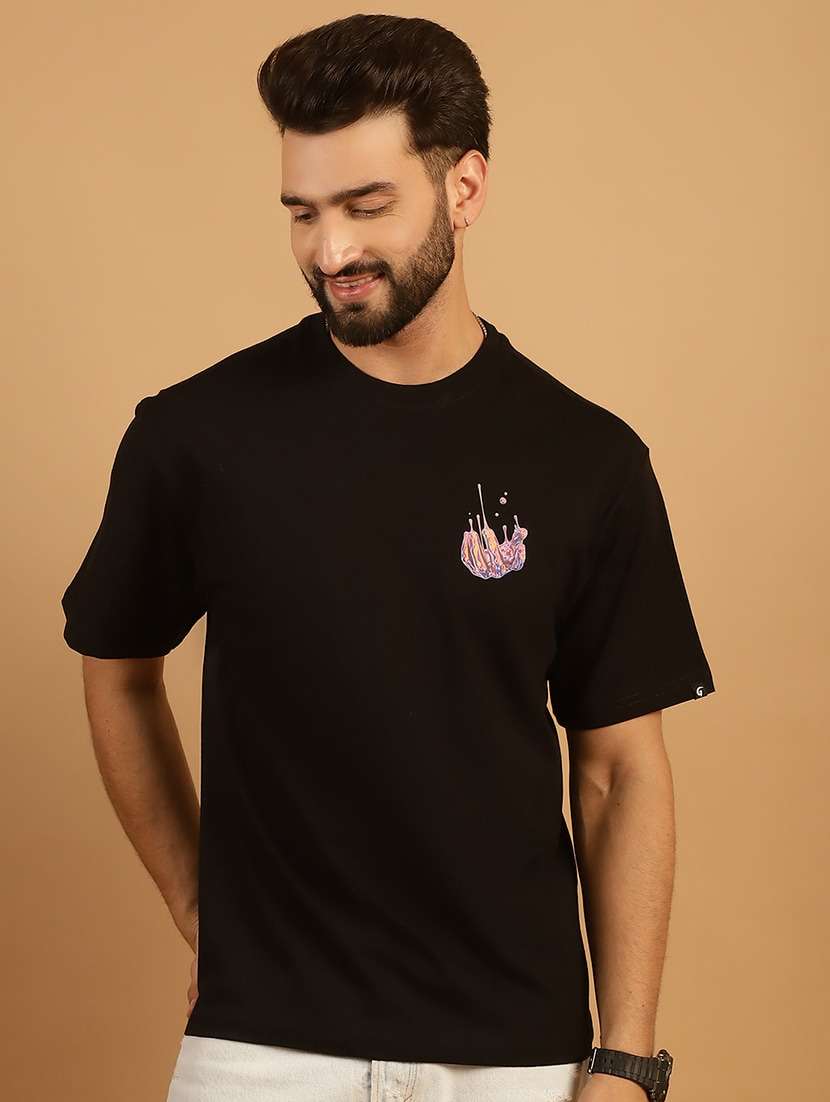 men round neck back print t-shirt - 21369580 -  Standard Image - 1