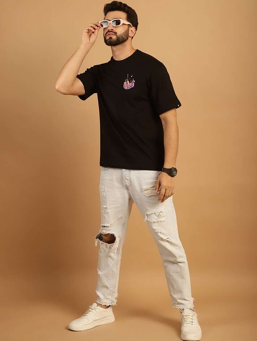 men round neck back print t-shirt - 21369580 -  Standard Image - 4