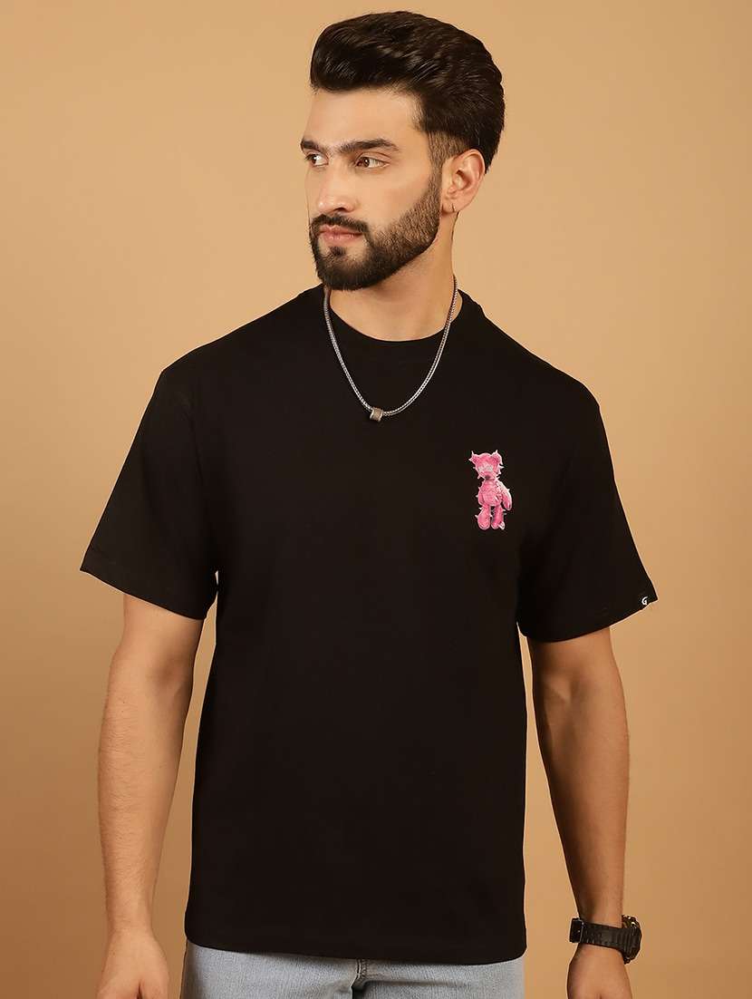 men round neck back print t-shirt - 21369581 -  Standard Image - 1