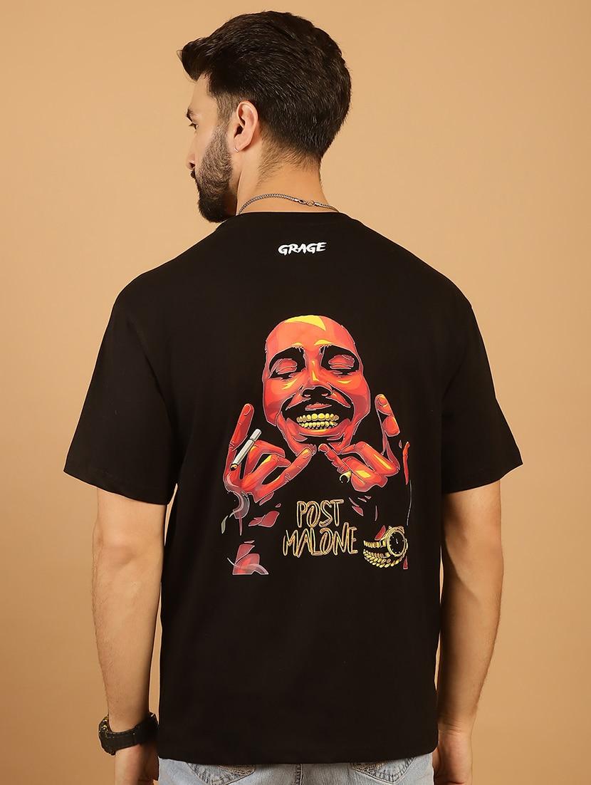 men round neck back print t-shirt - 21369584 -  Zoom Image - 0