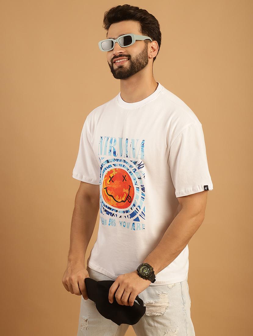 men round neck front print t-shirt - 21369590 -  Standard Image - 1