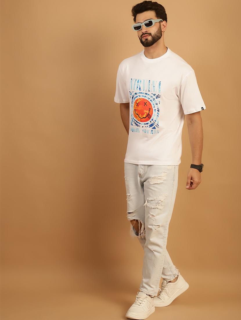 men round neck front print t-shirt - 21369590 - Standard Image - 4