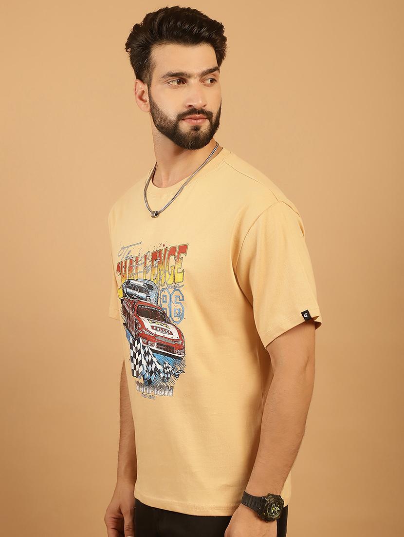 men round neck front print t-shirt - 21369603 - Standard Image - 1