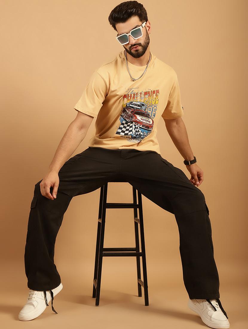 men round neck front print t-shirt - 21369603 - Standard Image - 4