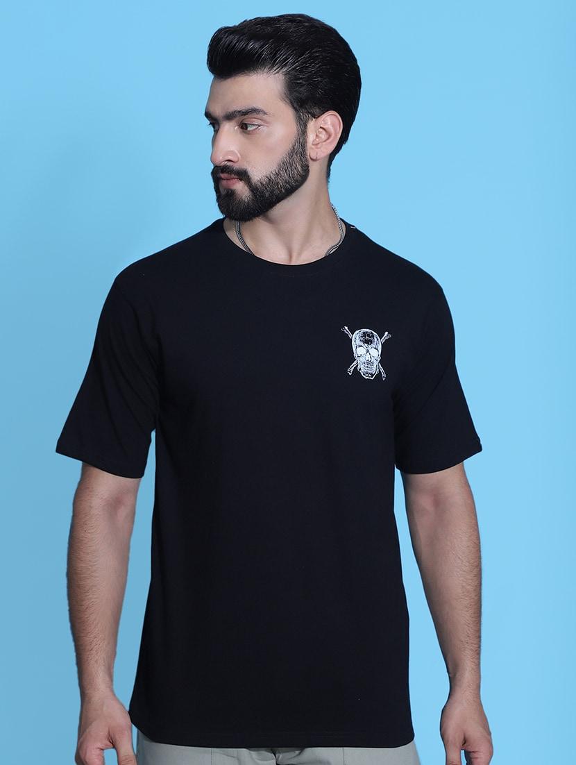 men round neck back print t-shirt - 21369604 - Standard Image - 1