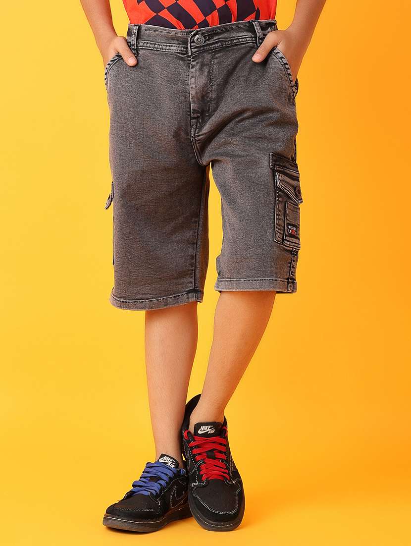 boys black solid shorts 