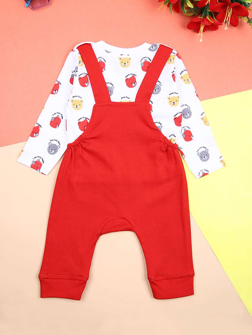 boys printed long sleeves t-shirt & dungaree set - 21369752 -  Standard Image - 1