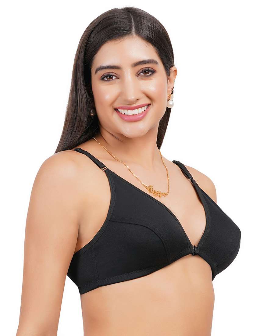 women solid front open bra - 21369907 -  Standard Image - 1
