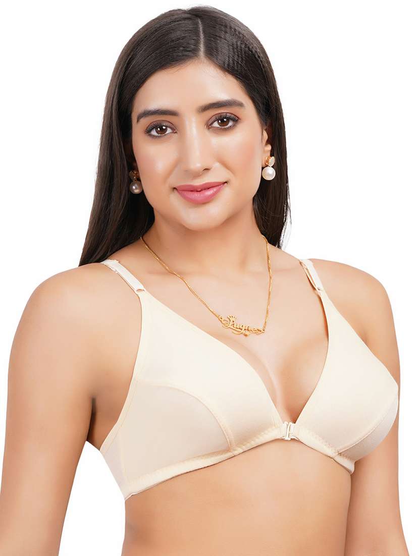 women solid front open bra - 21369909 -  Standard Image - 1