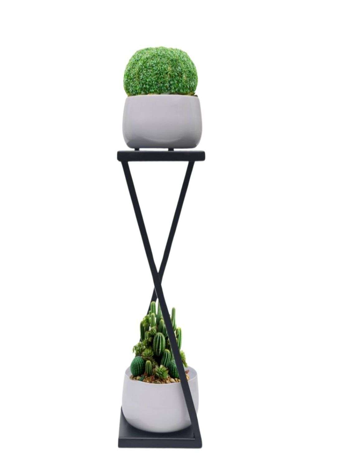 homssy 2 pots + corner stand - stylish and durable plant stand with two pots for home and garden decor (55)