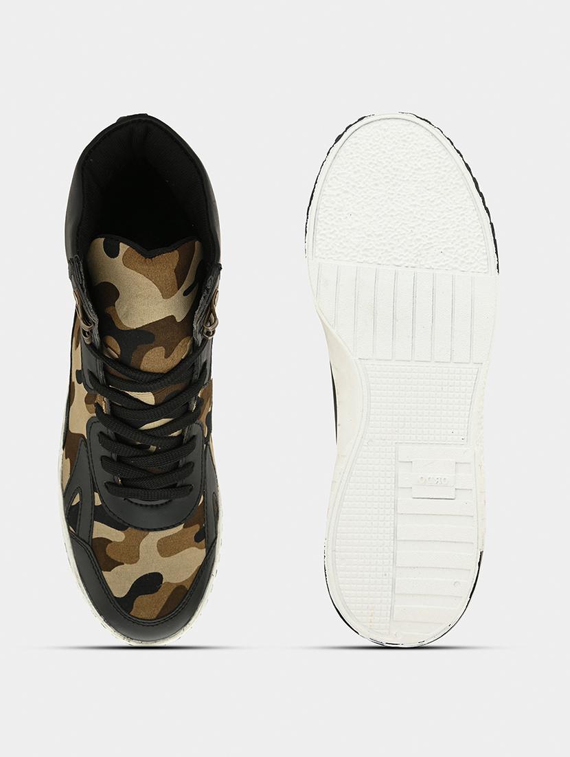 men camouflaged high ankle sneakers - 21370038 - Standard Image - 4