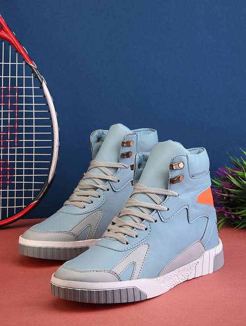 blue synthetic lace up shoes - 21370039 - Standard Image - 0
