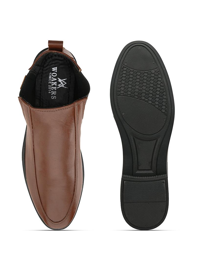 tan synthetic lace up shoes - 21370041 - Standard Image - 4