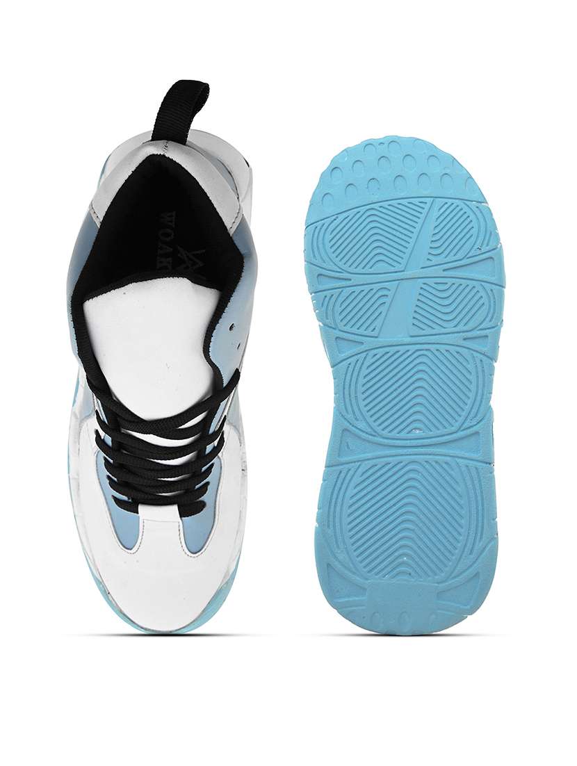 blue synthetic lace up shoes - 21370058 - Standard Image - 4