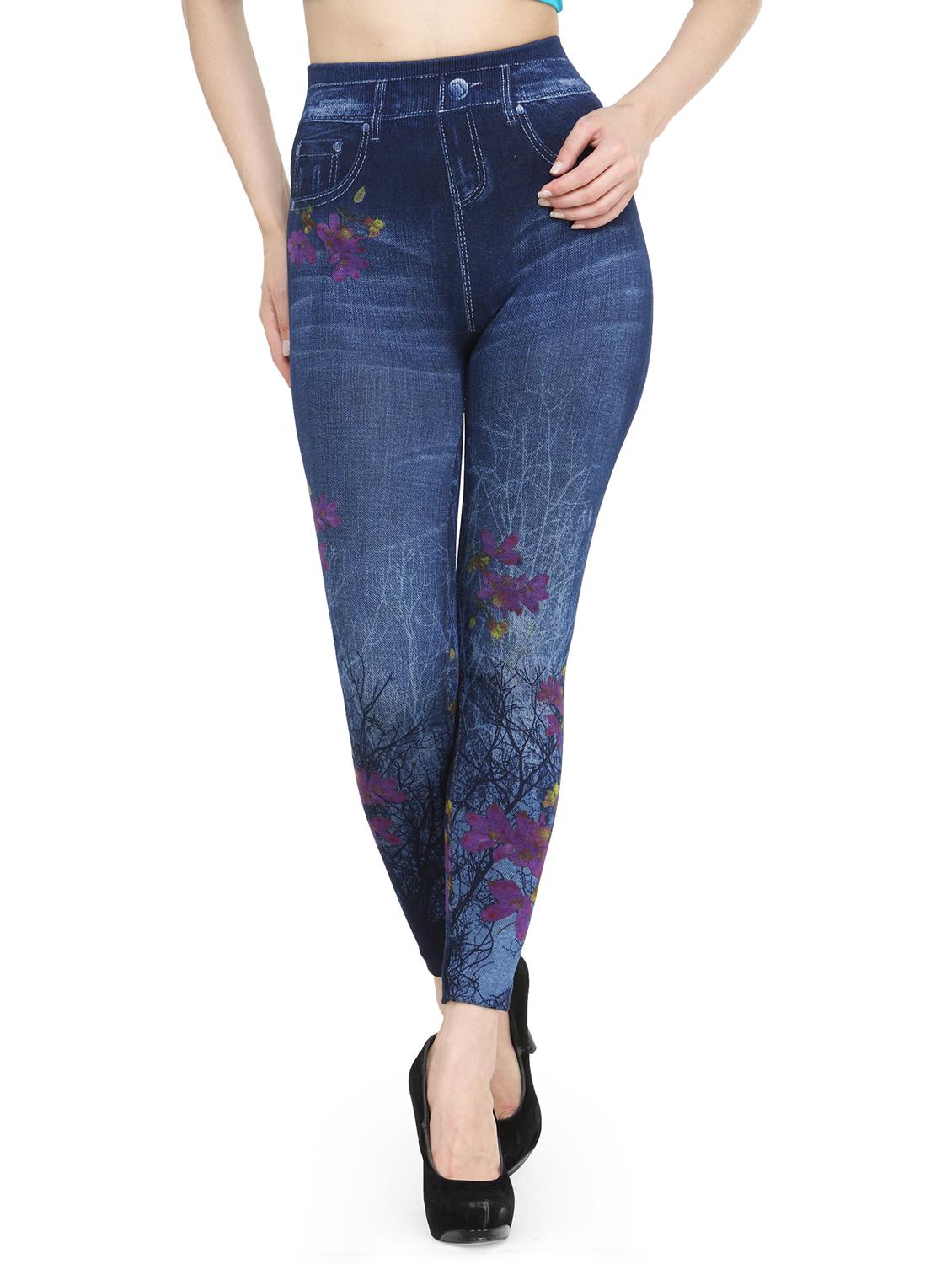 women blue floral printed jegging - 21370076 - Zoom Image - 0