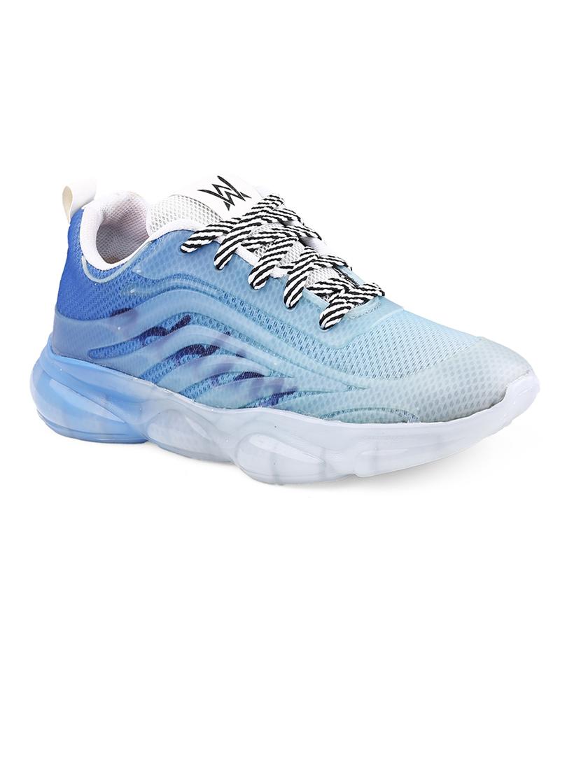 blue synthetic lace up sneakers - 21370083 -  Zoom Image - 0