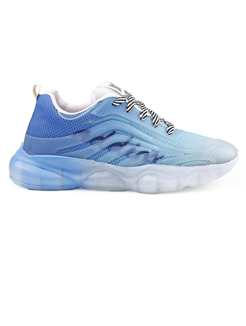 blue synthetic lace up sneakers - 21370083 -  Standard Image - 1