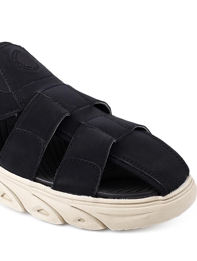 men black slip on sandal - 21370090 - Standard Image - 4