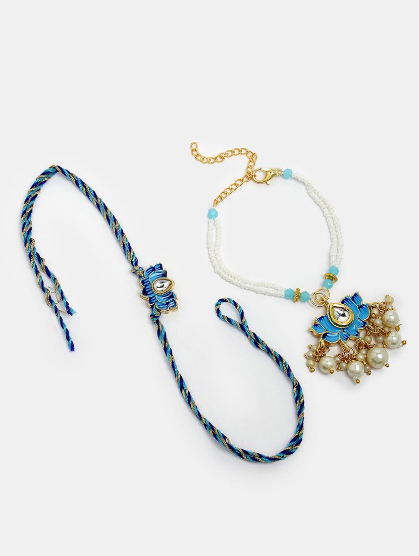 lotus design rakhi set - 21370105 - Standard Image - 1