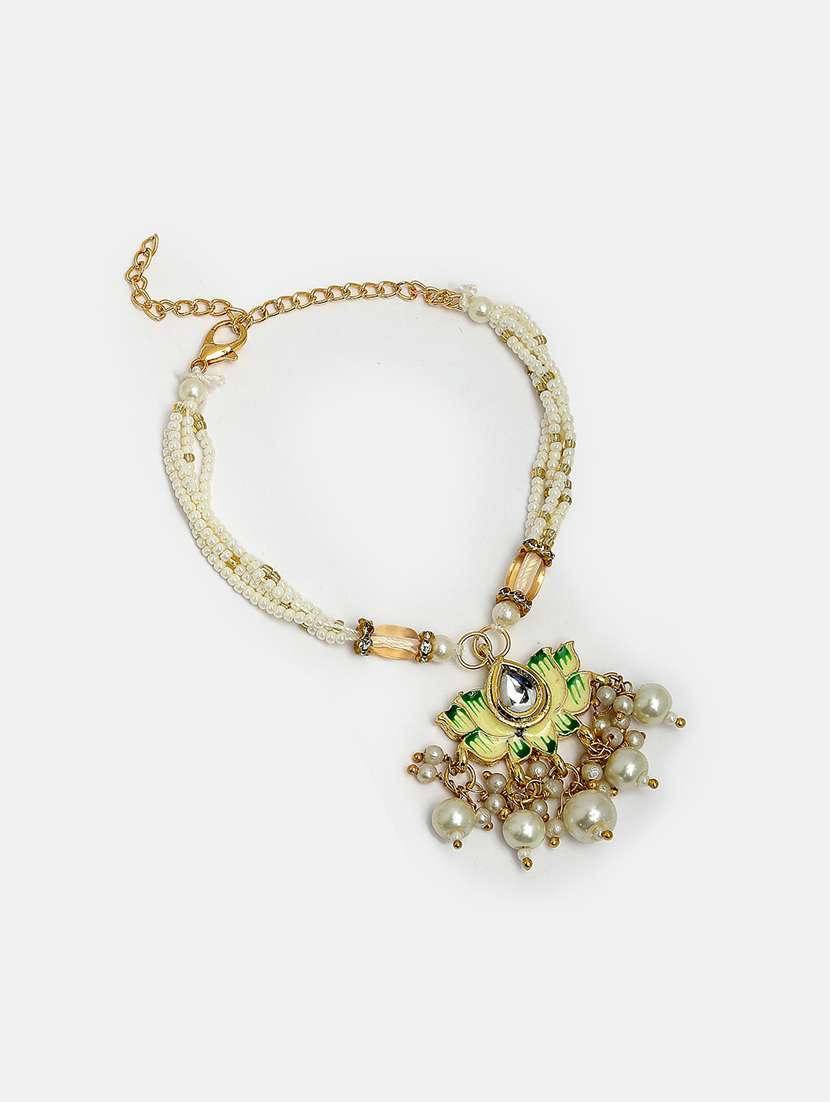 set of 2 stone-studded rakhi set with roli chawal - 21370112 - Standard Image - 1