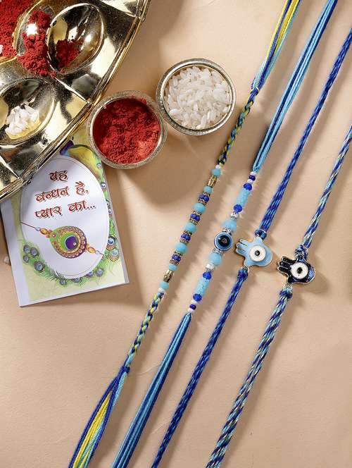 set of 4 evil eye rakhi - 21370174 - Standard Image - 0