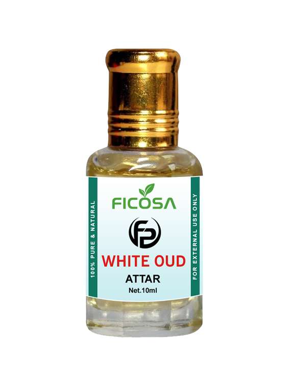 ficosa white oud attar 0% alcohol with floral fragrance (10ml) 