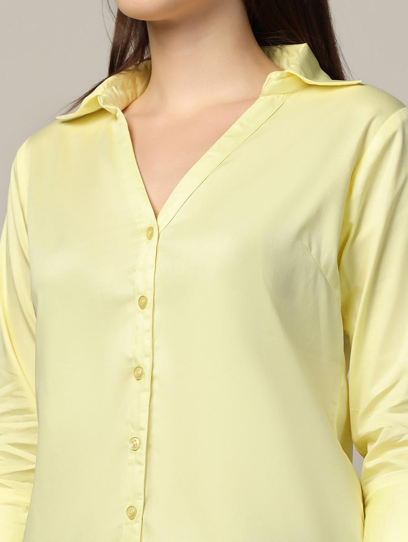 women shirt collar solid regular shirt - 21370637 - Standard Image - 4