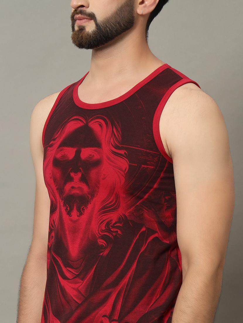 men sleeveless front print t-shirt - 21370658 - Standard Image - 4