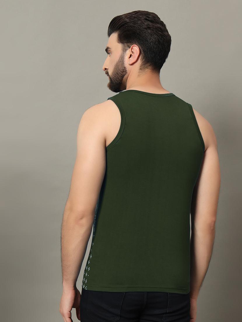 men sleeveless front print t-shirt - 21370663 -  Standard Image - 1