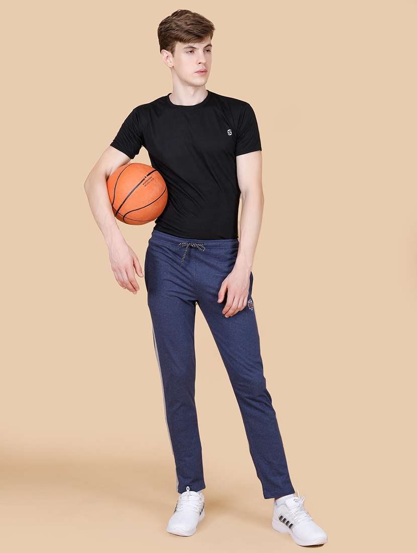 men mid rise side striped ankle length track pant - 21370667 -  Standard Image - 4