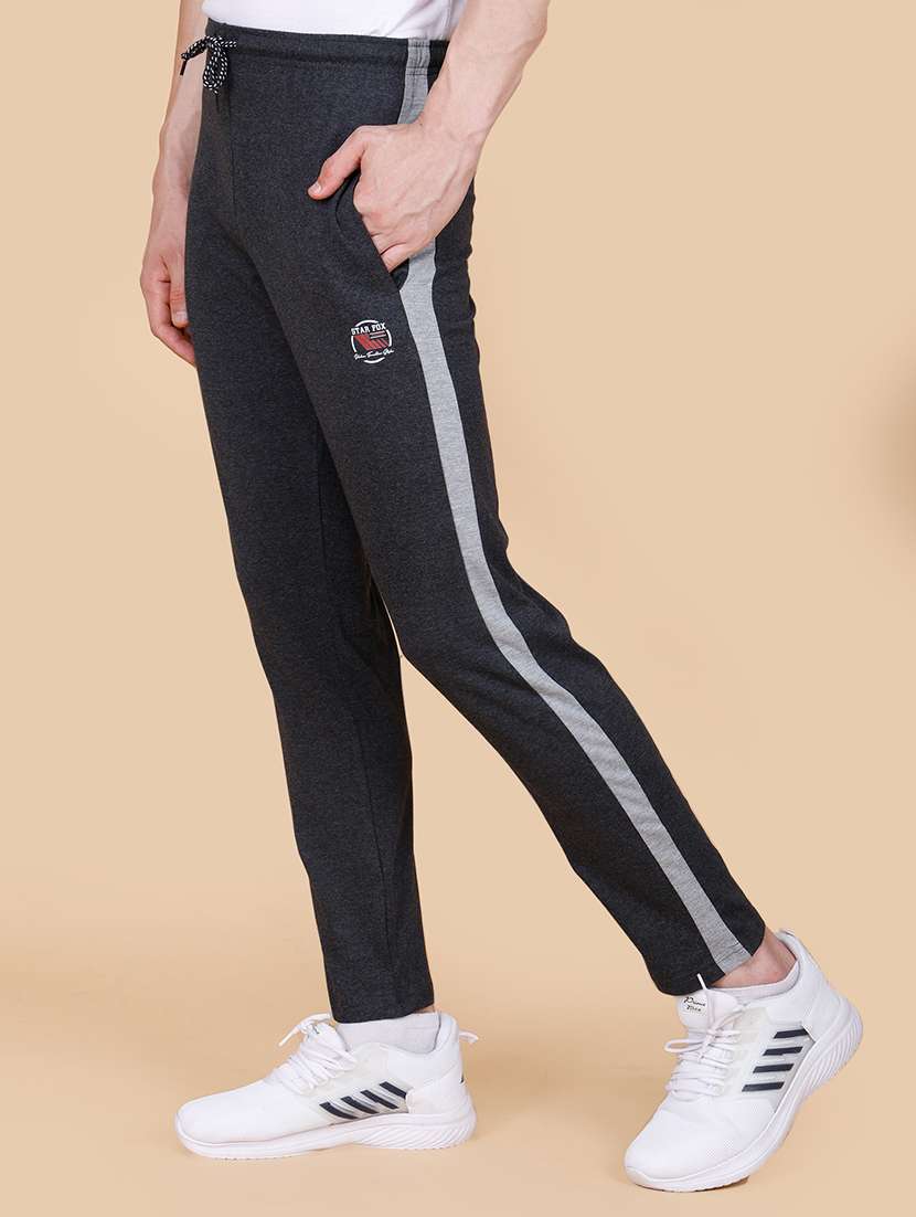 men mid rise side striped ankle length track pant - 21370669 -  Standard Image - 1